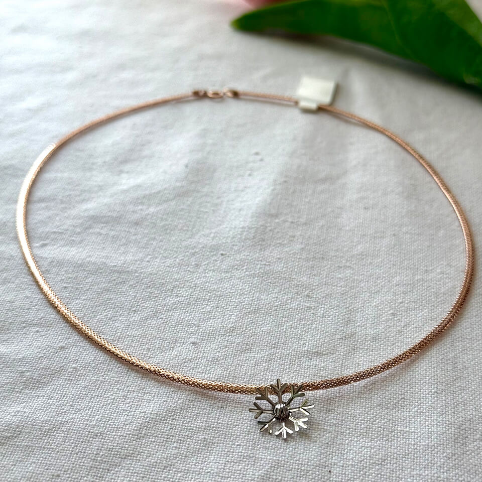 Pink Gold Italian Necklace – Ice Drop