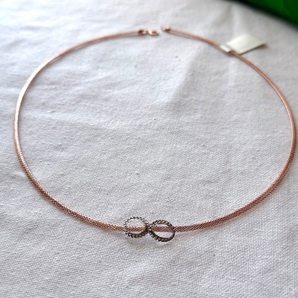 Pink Gold Italian Necklace – Infinity