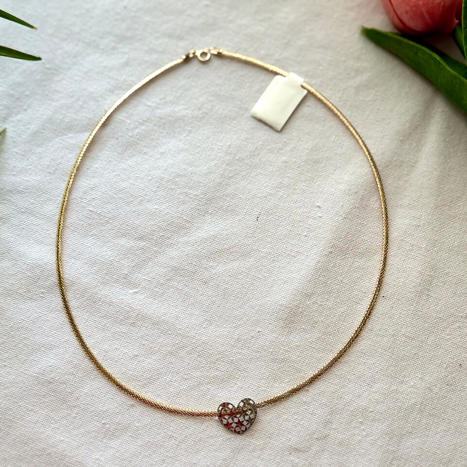 Yellow Gold Italian Necklace - Heart