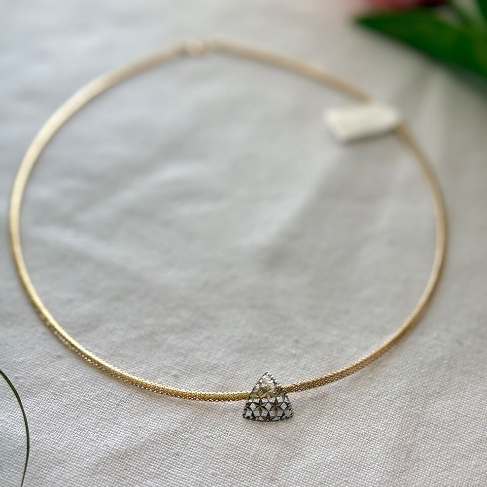 Yellow Gold Italian Necklace - Triangle